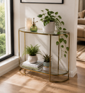 Movellaq™ Elvina Glass Top Plant Console Stand